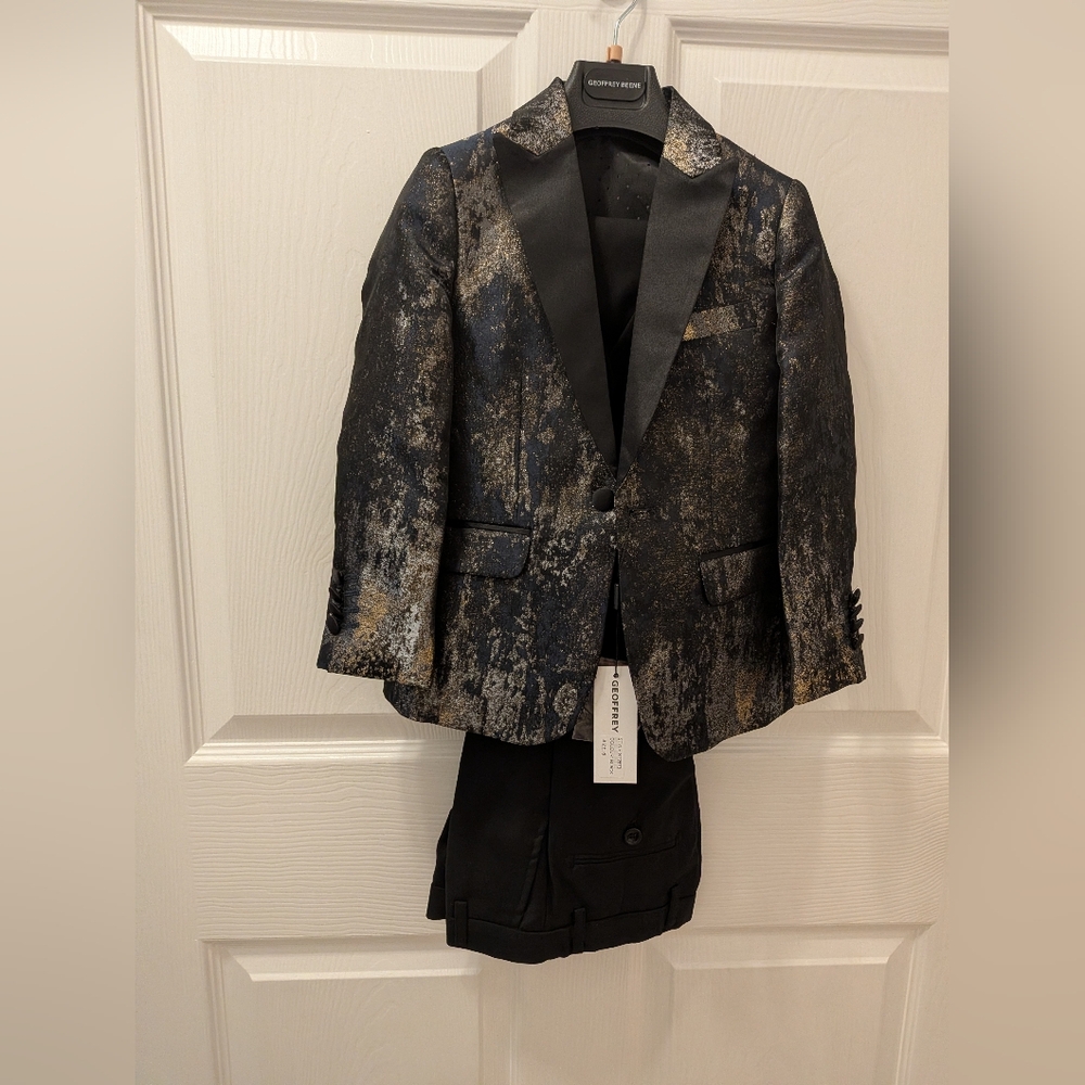 Geoffrey Beene Boys Size 5 3-Piece Suit Black Sparkle Suit